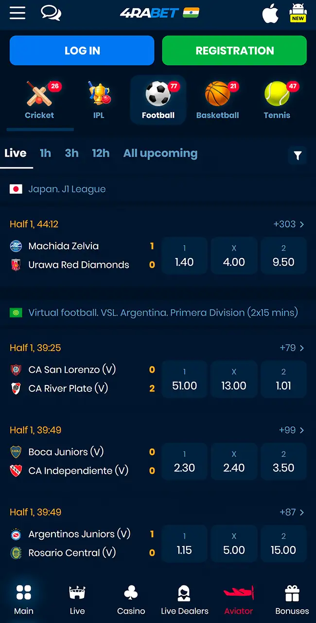 Start betting on the 4rabet interface now.