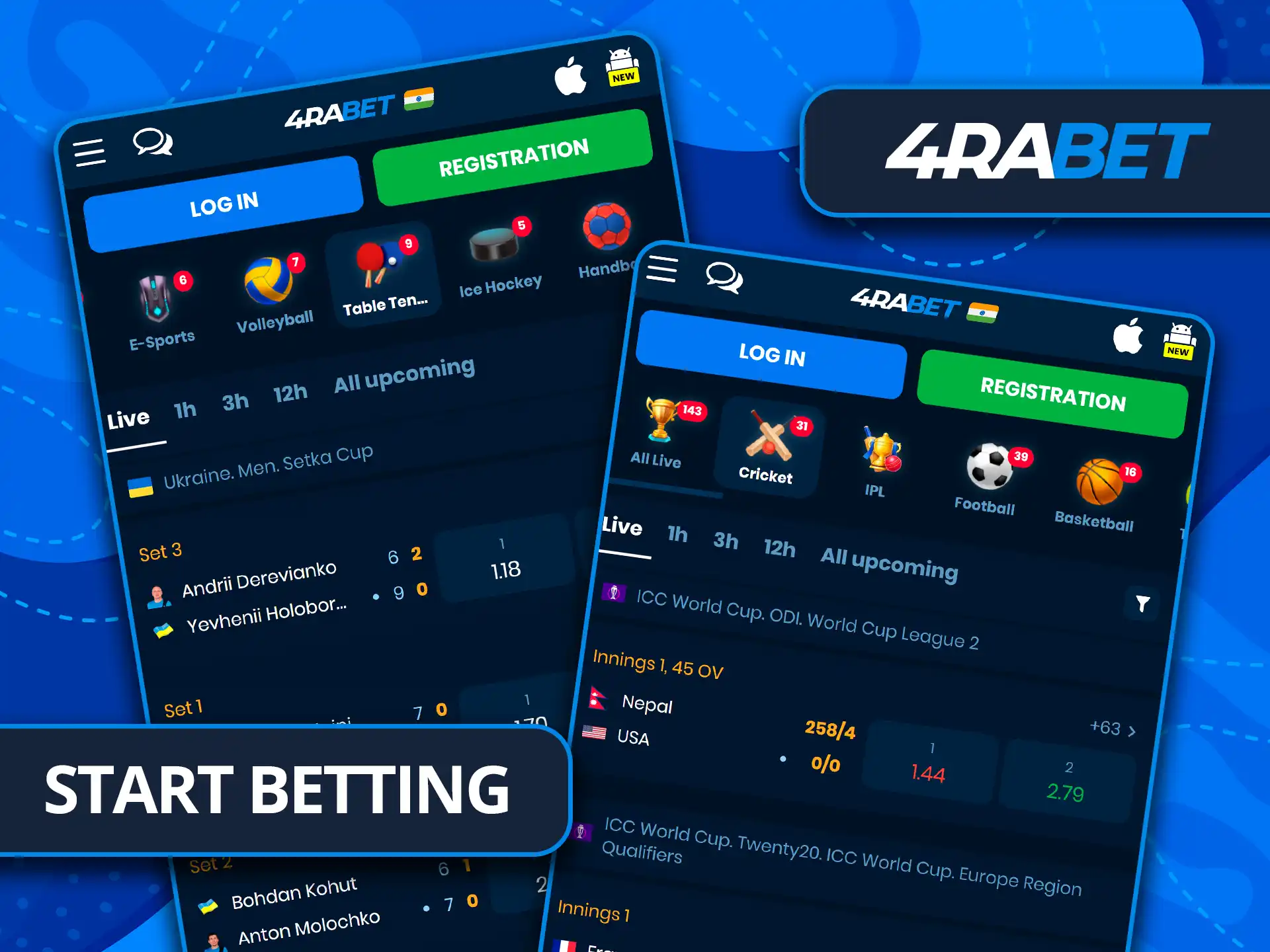 Start betting in the 4rabet app today.