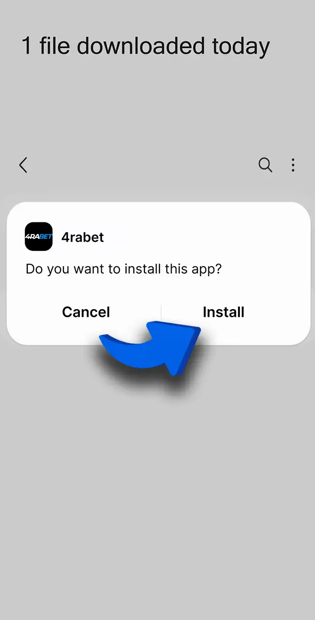 Complete the 4rabet app installation now.