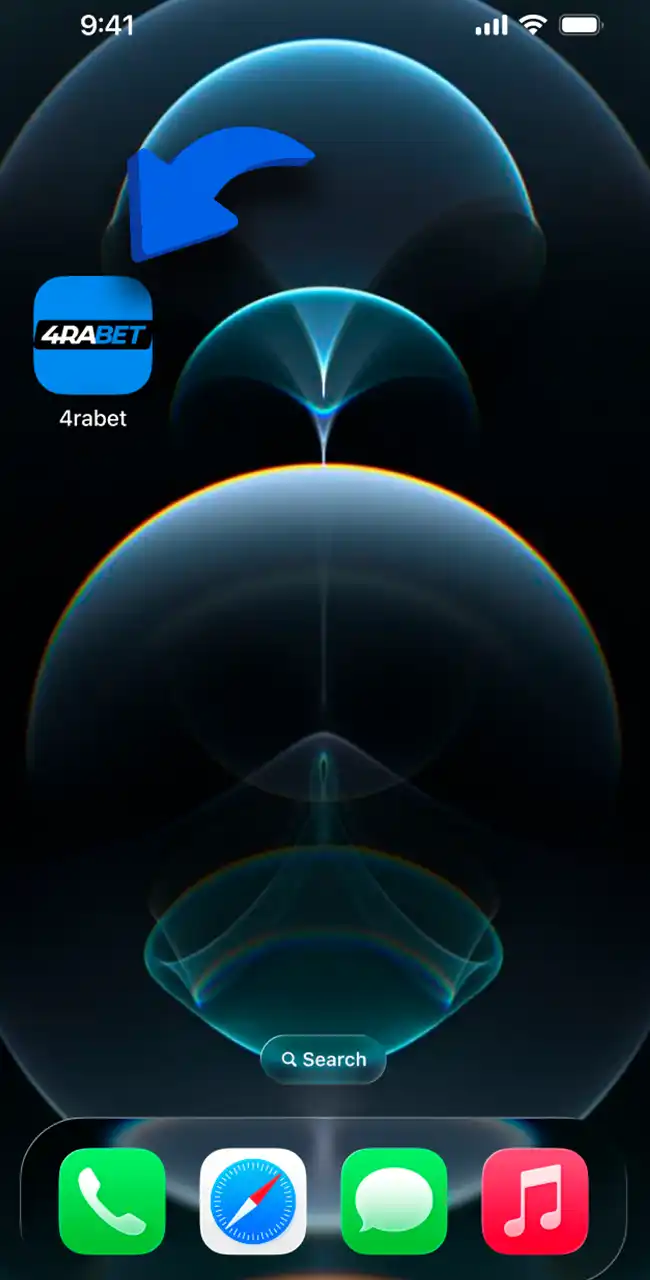 Open the 4rabet app on your device now.