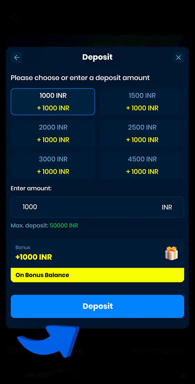 Deposit funds into your 4rabet account safely.