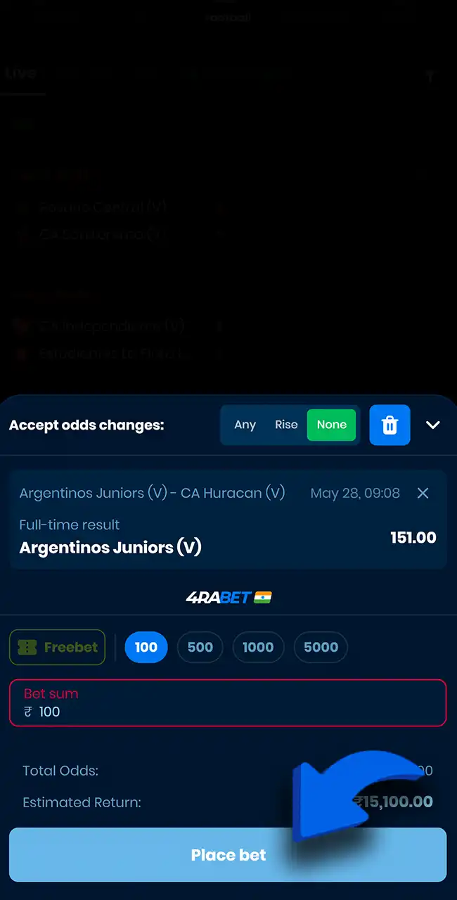 Place your football bet on 4rabet today.