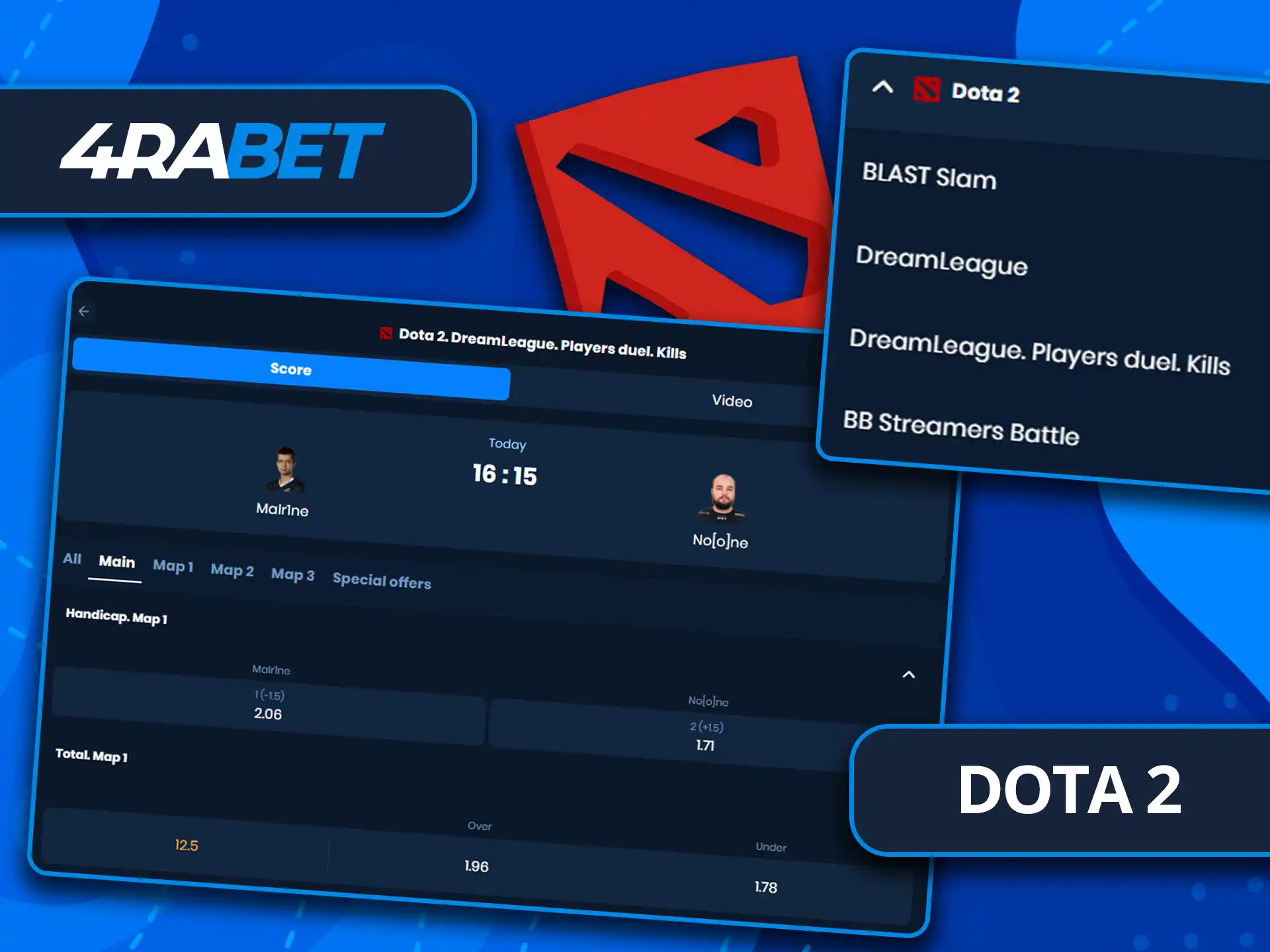 Place Dota 2 bets on 4rabet.