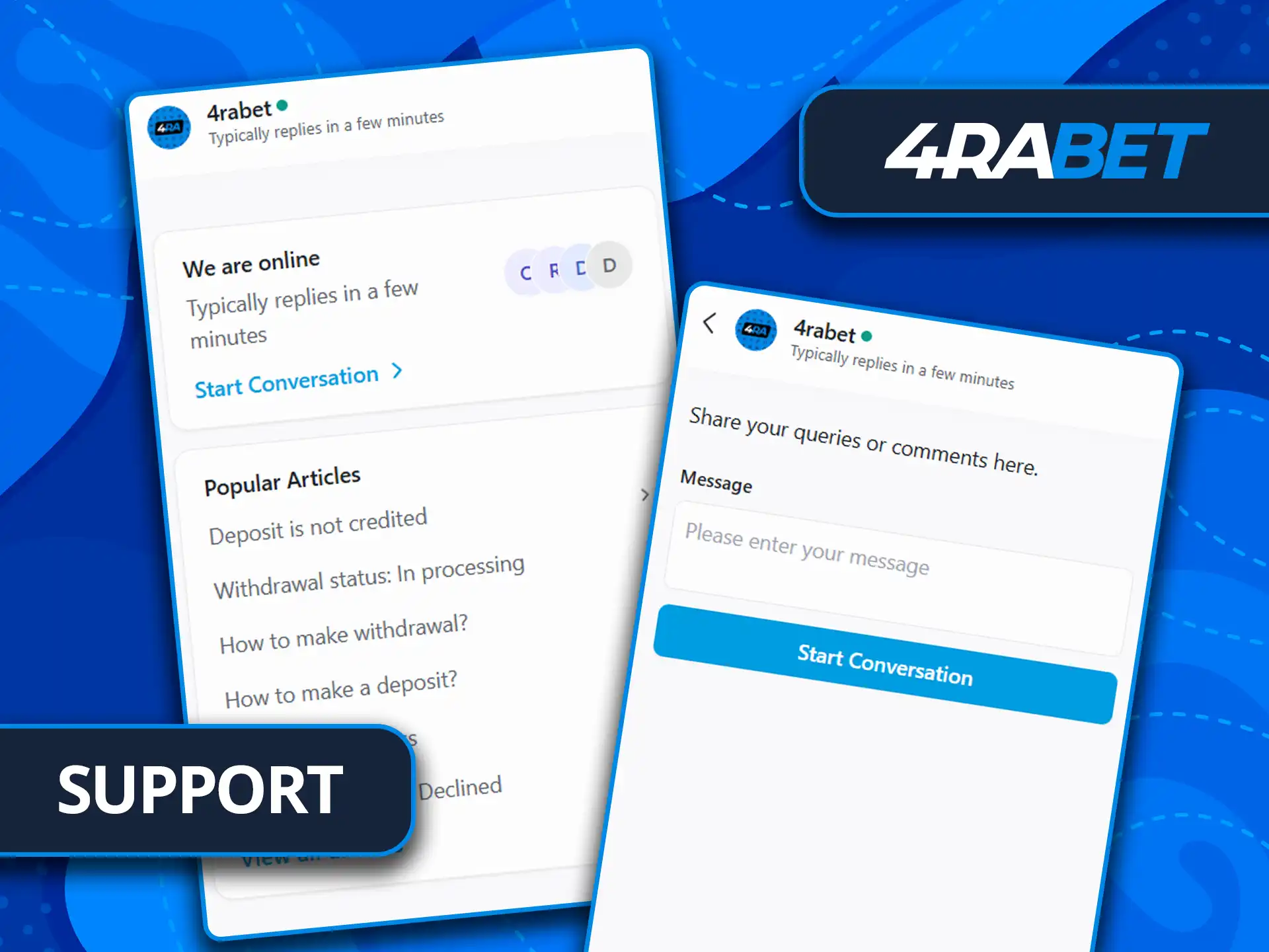 Contact 4rabet 24/7 customer support anytime.