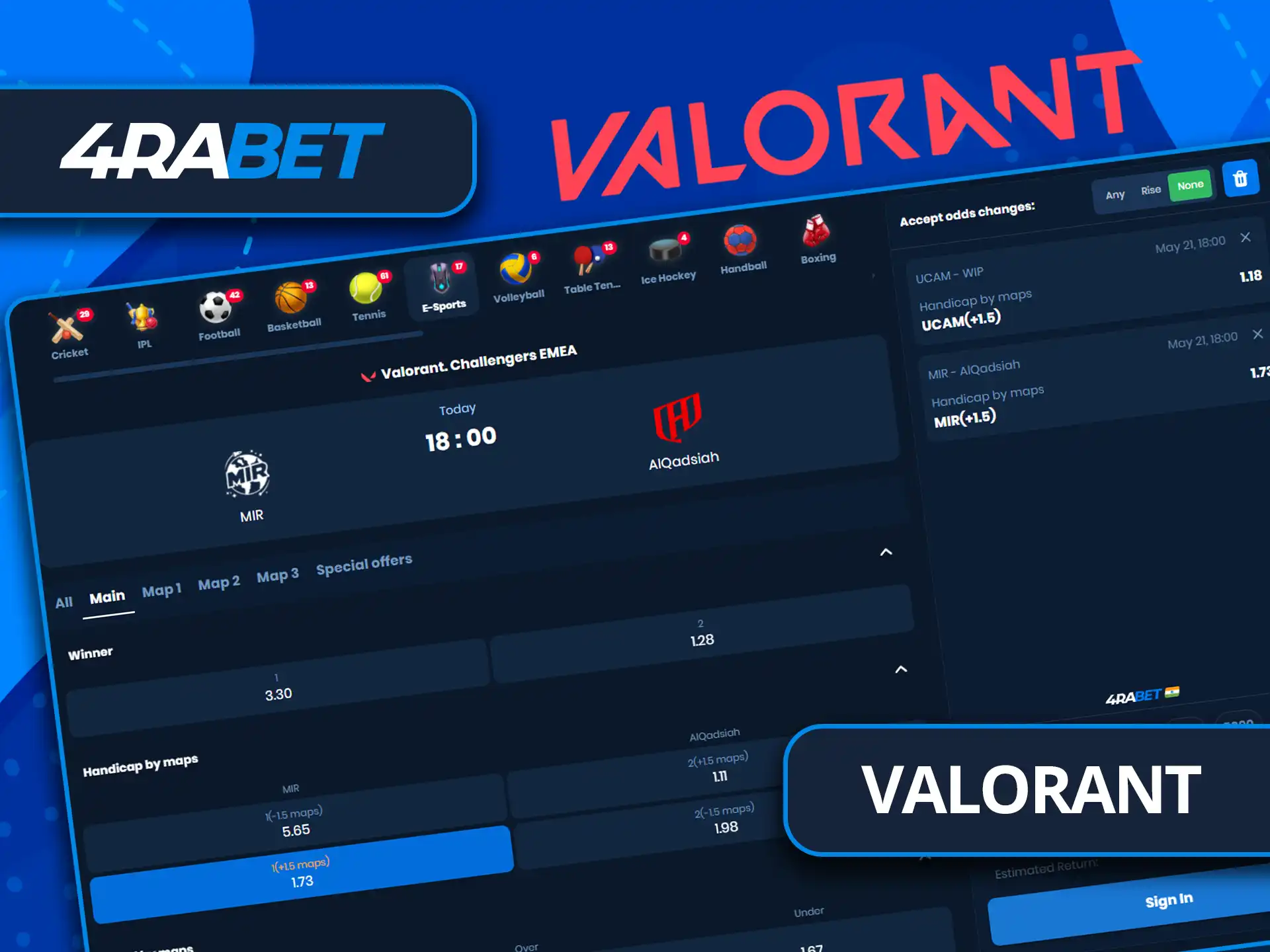 Enjoy Valorant betting at 4rabet today.